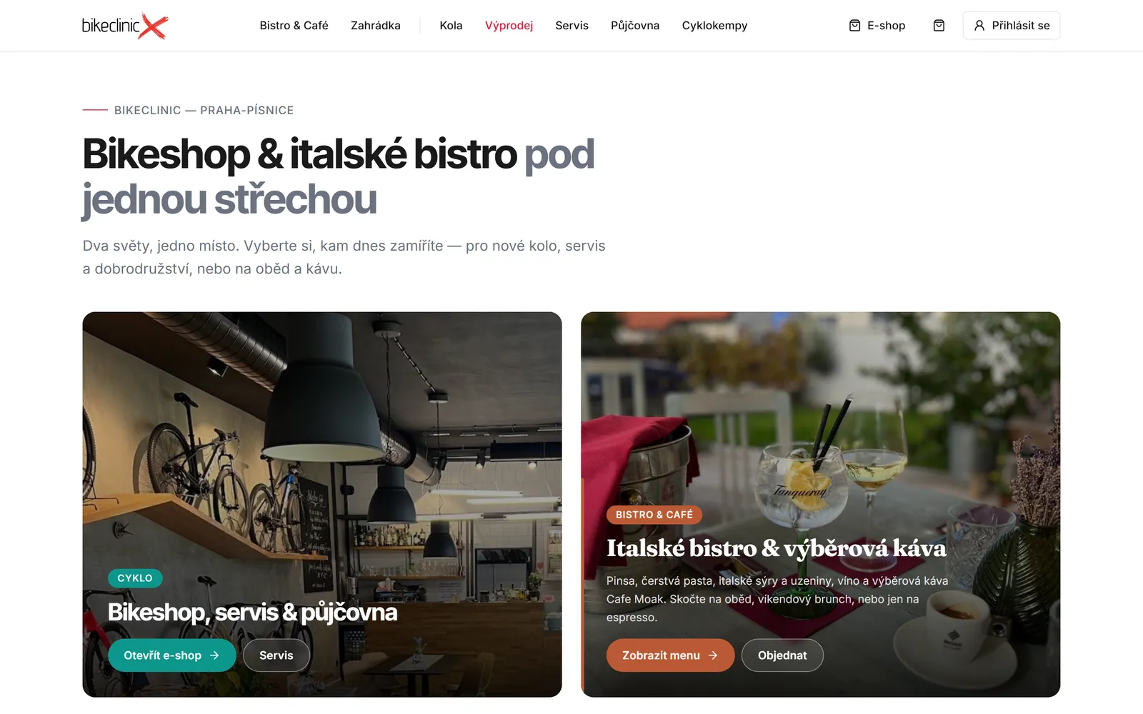 Bikeclinic - web na počítači