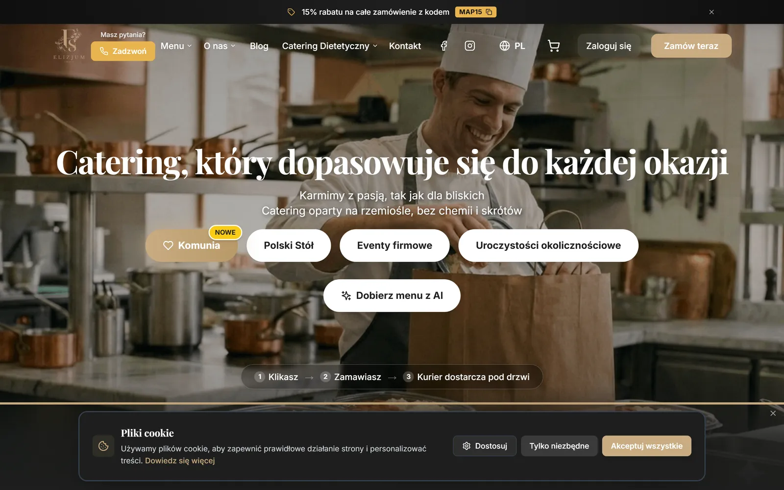 Elizjum Smaku - náhled webu